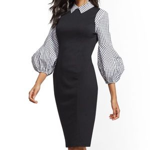 SALE❗️🎉HP🎉 Black and White Plaid Twofer Dress